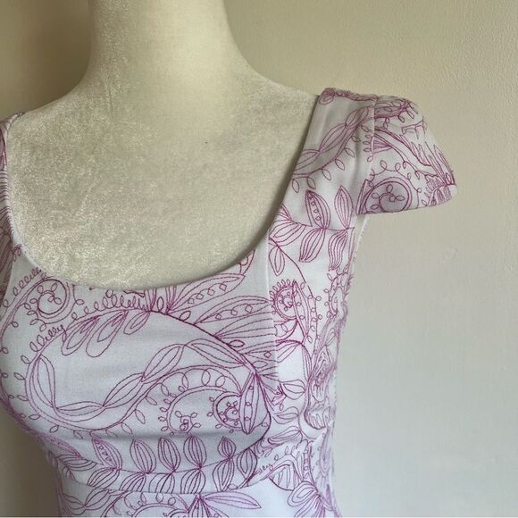 Lilly Pulitzer Laurent Embroidered White & Purple Sunshine Swirl Dress - Picture 3 of 10